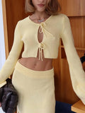 With High-Fork Dress Knitted Set Of Women's High-End