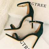 Shoes Summer Women Sandals Satin Hollow High Heels Stiletto Fashion Sandles Women Heels Ladies Shoes Women's