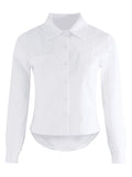 Basic Long Sleeve Button Blouse- Outfit