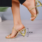 Summer Word Gold-Shaped High-Heelish Slippers Women's Fashion Cool Drag 41 Large