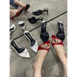 Toe-Slippers Women 2025 Summer Patent Leather With Cool Drag Sexy High