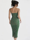 Lace Green Dress Elegant Sexy Night Wedding Guest Evening Party Dresses Spaghetti Strap Birthday Dresses for Women