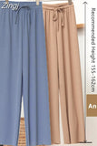 Loose Summer Pants for Women Wide Leg Female Trousers Long Elastic Casual Lace Up Beige High Waisted Khaki Stacked