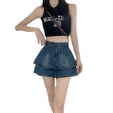 Zingj High-Waisted Denim Skirt Women's Spring 2023 New Hot Girls Summer Skirt Pants Show Thin Cake