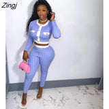 Patchwork Two 2 Piece Set for Women Vintage Fitness Outfits Crop Jacket + Pants Set Streetwear