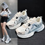 Old Dad Shoes Women 2025 Autumn And Winter New Mesh Breathable Low-Help Shoes Korean Version Of High-Heeled Casual Sports