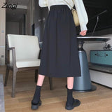 Skirts Women High Waist Slim Jupe Korean Style Friends A-line OL All-match Elegant 4XL Simple Faldas Mujer Ins New