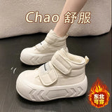 Velvet Warm Snow Boots Women 2025 New Winter Cotton Shoes Thick Head Bread Thick Bottoms With Short Cylinder