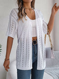 Wind Shooting 2025 Summer Hollow Short-Sleeved Knitted Cardigan Holiday Sunscreen Shirt Women's
