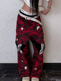 Camouflage Bumpy Hop BF Trousers New Personality Women's Hottie Loose Casual