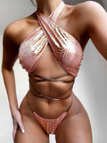 Zingj 2023 New Bikini Sexy Bikini Hot Style Snake Grain Fabric Strap Swimsuit Women's Split Swimsuit