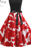 White Patchwork Polka Dot Summer Dress Women Vintage 50s 60s Pin Up Rockabilly Dress Robe Party Office