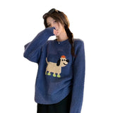 Velvet] Fashion High Quality Silkfreflower-Blend Sweater In Autumn Lovely Casual Round Knitted