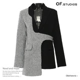 New Splicing Irregularly Cut Small Suit Jacket Top Female