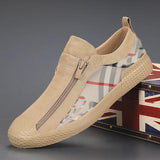Autumn New Board Shoes Breathable Korean Version Of The Trendy Shoes Zipper Casual Shoes Low-Top Sports Lattice Men's