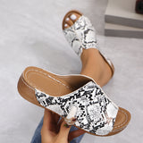Zingj New Summer Wedge Slippers Female Sandals Thick Platform Plus Size One-Word