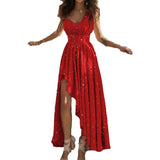 Women's Dress 2025 New Temperament Slanted Shoulders High-Waisted Long Loose Irregular Evening