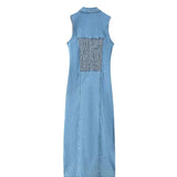 Women's Explosive Temperament Light Blue Sexy Cardigan Cowboy Button