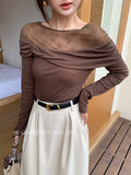 Xixi 2025 Autumn New White Label Showing Lanky Lace Knitted Woolen Women
