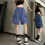 Zingj Shorts Female 2024 Summer New Thin Money Outside Wear Wide Legs Casual Show Thin Speed Dry Cargo Pants Five