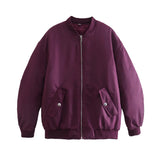 Simple Basic Zip Up Bomber JacketOutfit