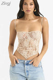 2023 Sexy Lace Busiter Vest Tops Fashion Backless Streetwear Y2k Clothes Nightclub Party Tanks Cami Crop Top