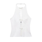 Women's ZA Summer New Bow Ornament Hanging Neck Vest Skirt