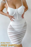 Women See-Through Patchwork Romper Dress Underwired Sleeveless Spaghetti Strap Ruched Slim Fit Dress