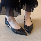 New French Retro Hollow Breathable One-Footed Tip-Heeled Light-Mouthed Single-Shoe Fashion Single Shoe