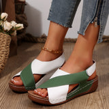 Sandals Women's 2025 Summer New Colored Pines Cake Thick Bottom Leisure Dew Magic Stick Beach