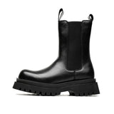 2025 New Youth Round Head Trend High Help Middle Tube Thick Bottom Set Foot Men's Thick Bottom Martin Boots