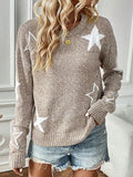 New Sweater Female Five-Pointed Star Chart Collar Long Sleeves On The