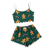 Sleeveless Gingerbread Man Sling Vest Milk Silk Home Clothing Pajamas Female Autumn Summer