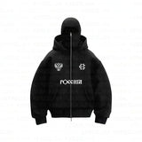 Tide Brand Double Hat Design Letter Hoodie Autumn And Winter Men And Women The Same Loose Y2K Tidive