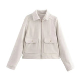 Women's Explosive Collared Pocket Zipper