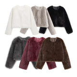 Women's Clothing 2025 Autumn And Winter Multi-Colored Artificial Fur Short Jacket Jacket Women