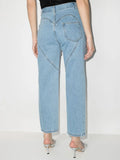 New Fall 2025 Mid-Waist Straight Tube Long Thigh Hollow-Out