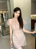 Xixi 2025 Summer New Korean Version Of Short Mesh Hoodie + Sling Dress Two Sets Of Women