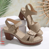 Retro Casual Roman Style Round-Headed Women's Shoes New Hollow Breathable Flat Buckle
