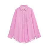 Spring New Striped Loose Shirt Simple With Long Sleeve Shirt Women