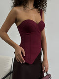 Babes Irregular One-Shoulder Sling Vest Women In The Spring And Summer New Belt Strap Belt Tight