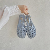 Bag Head Hollow Sandals Women 2025 New Summer Braided Flat Shoes Niche Retro Beach Roman