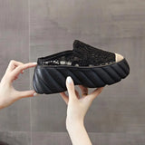 Slippers Women Wear Summer New 2025 Korean Version Of The Hong Kong Flavor Fashion Cold Slippers Women Height Half