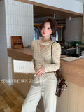 Xixi 2025 Autumn White Label New Temperament Lace V Word Hanging Neck Bottom Shirt 100 Women