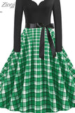 Christmas Dress Women Vintage Winter Polka Dot Print Long Sleeve Casual Elegant Party Dress S~3XL Robe