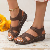 Large-Size Casual Fish-Mouthed Shoes Wish Roman Wind Sandals Women Wear Magic Stickers Women's Roman