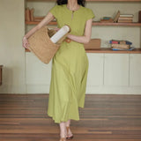 Red Design Sense Of A Small Gentle And Comfortable French Buckle Round Neck-Up Dress Temperament Thin