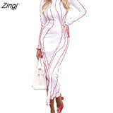 Women Fashion Spring Autumn Patchwork Round Neck Long Sleeve Dress Spring Autumn Party Short/Long Bodycon