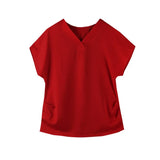 Blouses for Women Fashion Satin Casual T-shirt Solid V-neck Womens Tops Silk Elegant Short Sleeve Blouse Women