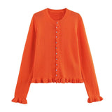 Autumn New Temperament Round Neck Simple Stacked Knitted Coat